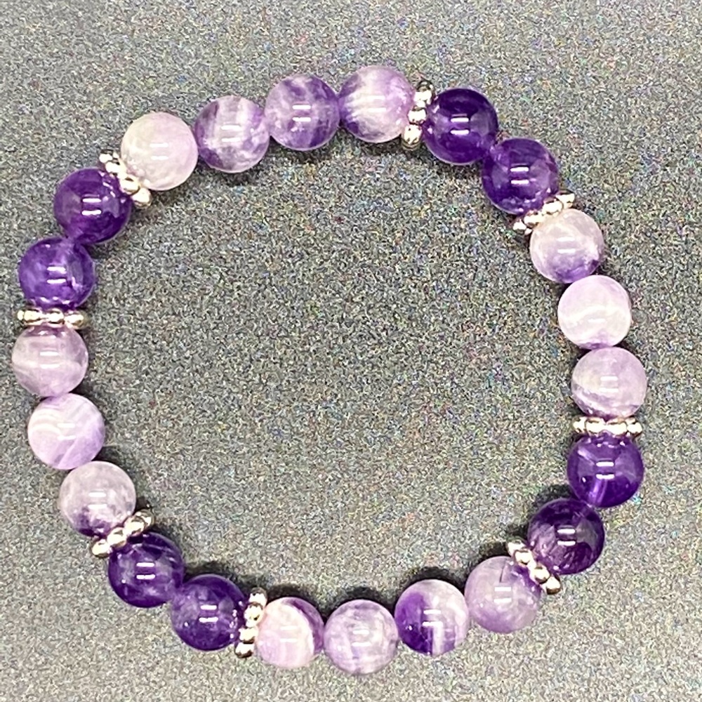Dogtooth Amethyst Bracelet: Peace, Love